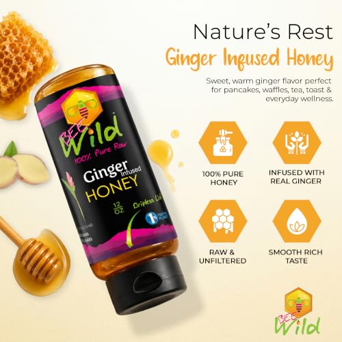 100% Pure Ginger Infused Honey (12 Ounce)
