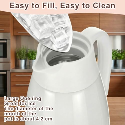 2 Pcs Thermal Coffee Carafe Insulated Stainless Steel Coffee Carafe for Hot Liquid Vacuum Thermal Pot Creamer Pitcher Dispenser with Brushes Keeping Hot Water Milk (2 Count)