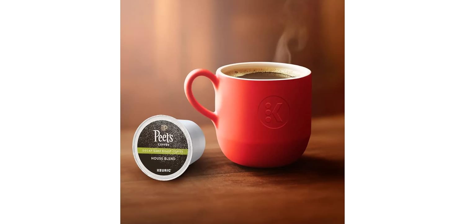Peet's Coffee & Tea Coffee Decaf House Blend K-Cup Portion Pack for Keurig K-Cup Brewers, 88 Count