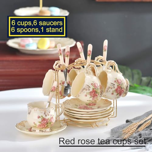 Tea Cups and Saucers Set of 6 (6 Count)