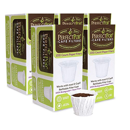 Café Filters Paper Liners for Reusable K (500 Count)