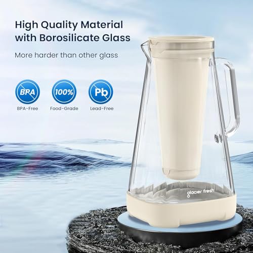 10 Cup Purela Glass Water Pitcher With 2 Filters