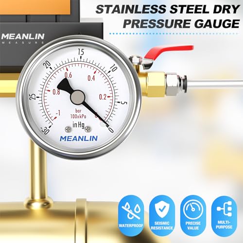 30inHG~0Psi Vacuum Gauge Stainless Steel 1
