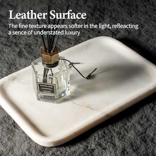 Marble Tray 12"x8" Marble Vanity Tray for Countertop Bathroom Kitchen Dresser