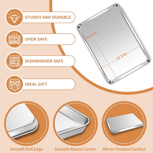 Stainless Steel Baking Sheet Pan Set of 2