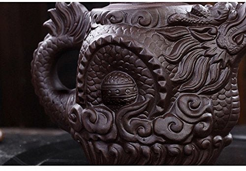 Authentic Yixing Teapot Dragon and Phoenix Tea Pot Big Capacity Purple Clay Tea Set Kettle Kung Fu Teapot