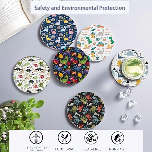 Drink Coasters Set of 6 with Holder