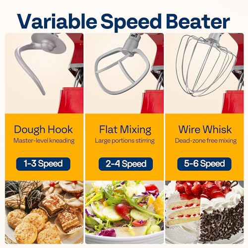 9-in-1 Stand Mixer with Fermentation & Timer, 7.5-Quart, Red