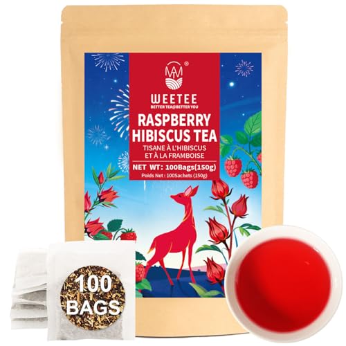 Raspberry Hibiscus Herbal Tea Bags 100 Count