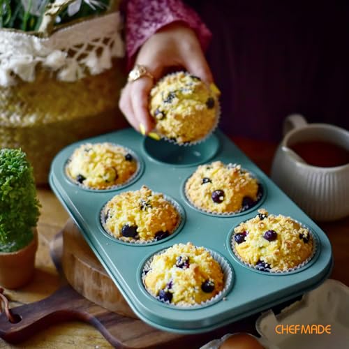 Muffin Pan, 6-Cups Nonstick Cupcake Baking Tray for Cakes