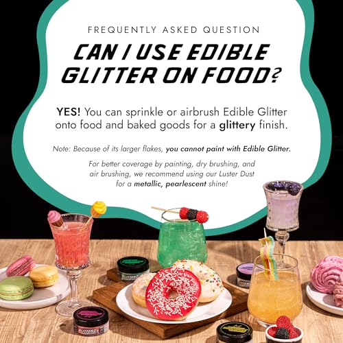Mint Green Edible Glitter for Drinks & Cakes