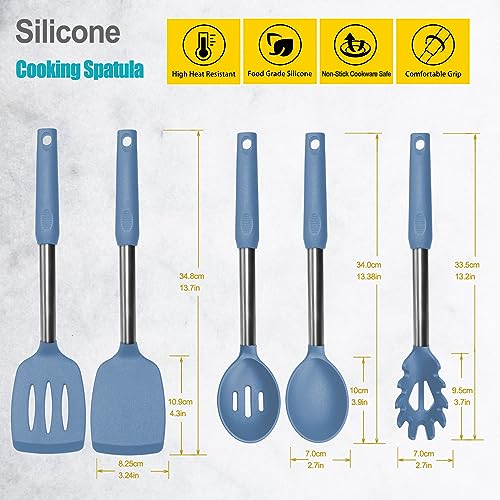 Silicone Spatula and Cooking Spoon (5 Count)