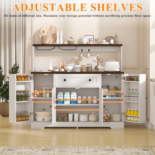 Hutch Storage Buffet Cabinet with Drawers