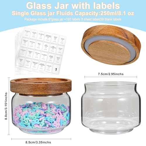 Glass Spice Jar Coffee Sugar Container Airtight Glass Jar Food Storage Canisters Bottle for Kitchen Seasoning Tea Herb Overnight Oats Bar Parfait Snacks