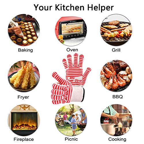 Oven Gloves Oven Mitts Heat Resistant Oven Mitts with Fingers (2 Count)