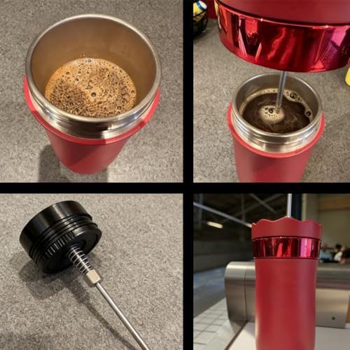 Portable Travel French Press Coffee Maker 12oz Portable French Coffee Maker and Tea Maker Double Walled Stainless Steel Vacuum Insulated Coffee Mug Great for Camping and Traveling
