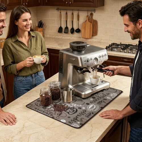 Coffee Mat 2 Pack 12x19 Inch Absorbent Non