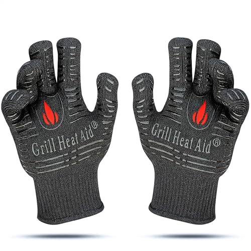 Grill Gloves Heat Proof for Men Grilling BBQ Heat Resistant Gloves (2 Count)