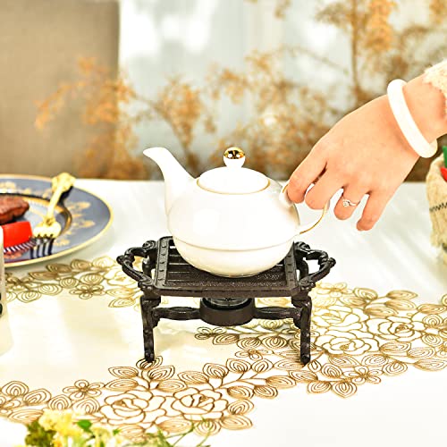 Heavy Duty Cast Iron Teapot Dish Warmer Stable Holder for Tealight Stand