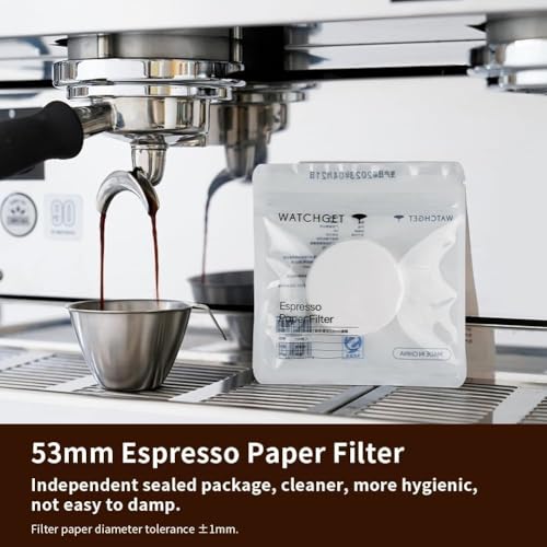 53mm Espresso Paper Filters Fits 54mm Portafilter Baskets (500 Count)