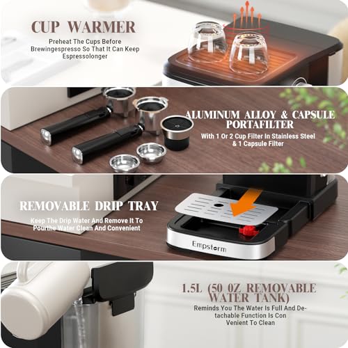 20 Bar Espresso Machine with Milk Frother Steam