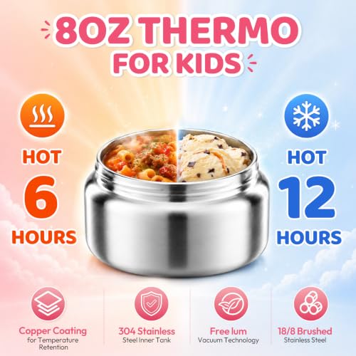 Bento Lunch Box for Girls with 8oz Soup Thermo & Lunch Bag
