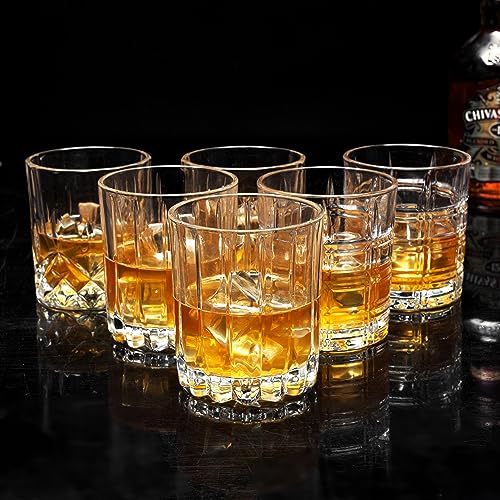 Crystal Whiskey Glasses Mixed 10 Oz Scotch Glasses Set of 6 (6 Count)