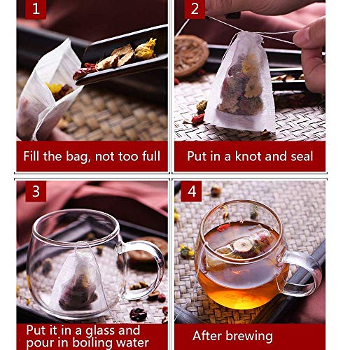 100 Pcs Disposable Tea Bags for Loose Leaf Tea (100 Count)