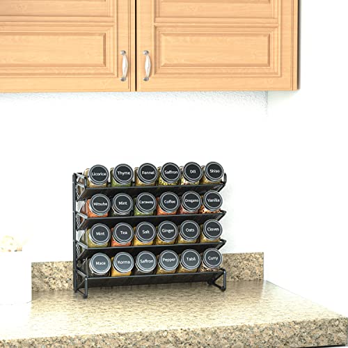 Spice Rack Organizer with 24 Spice Jars (24 Count)