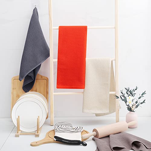 100% Cotton Waffle Weave Kitchen Dish Towels 4 (4 Count)