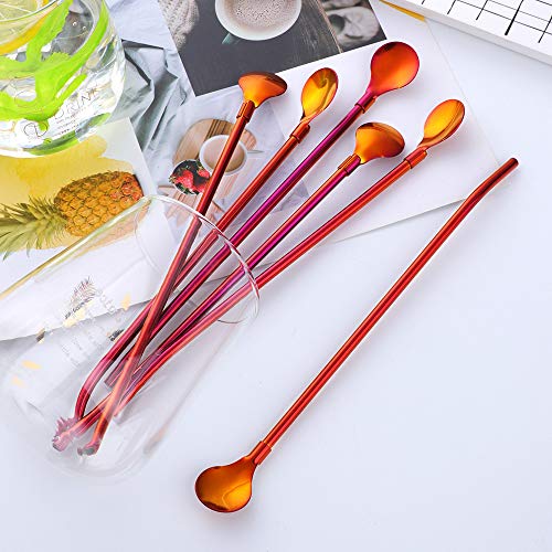 Straw Spoon 8PCS 8.5inch 18 (8 Count)