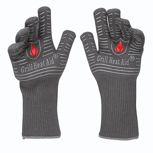 Grill Gloves Heat Proof for Men Grilling BBQ Heat Resistant Gloves (2 Count)