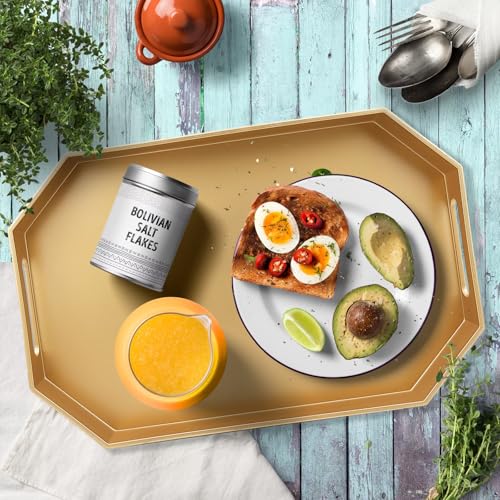 Gold Decorative Tray with Handles