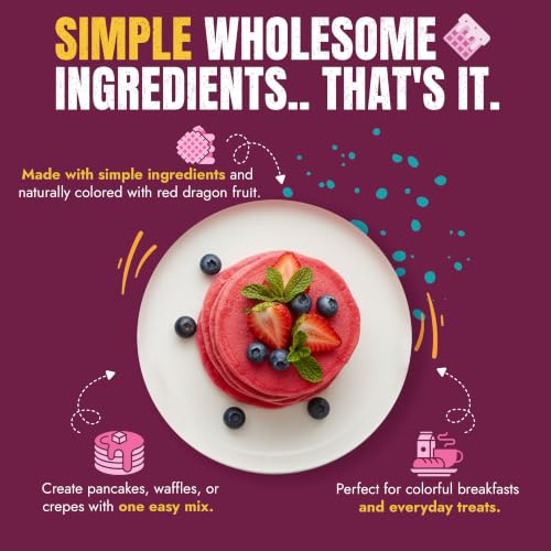 Power Pink Pitaya Pancake & Waffle Mix 20oz (20 Ounce)