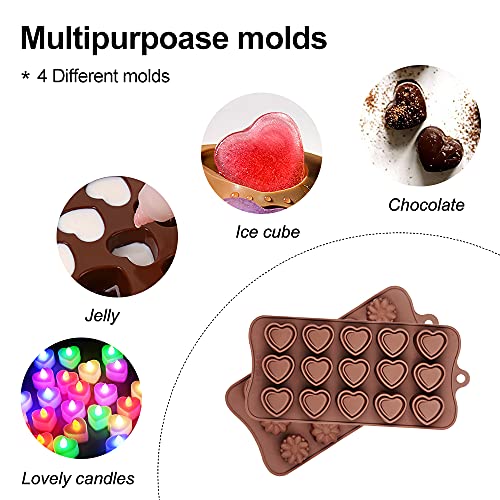 4 Packs Silicone Molds for Chocolate