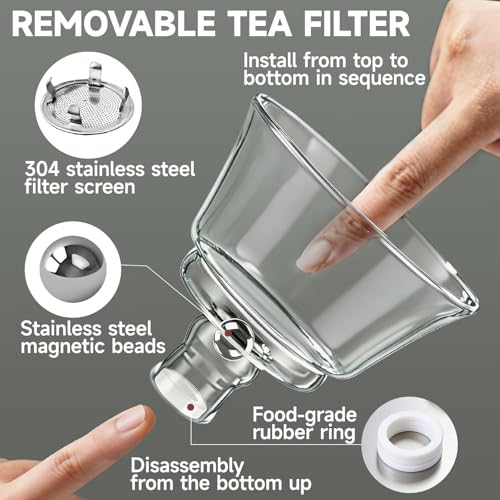 Lazy Gong Fu Tea Set Semi Automatic Magnetic Glass Teapot