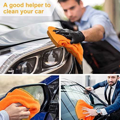 30 Pcs 16 x 16 Inch Edgeless Microfiber Plush Towels for Cars Detailing Drying Wash Polishing Absorbent Cleaning Cloths