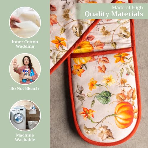 Double Oven Mitts 100% Cotton Double Oven Glove