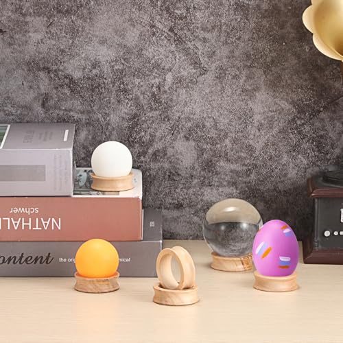 Pack of 12 Wooden Sphere Holder Display Stand for Crystal Sport Ball (6 Count)