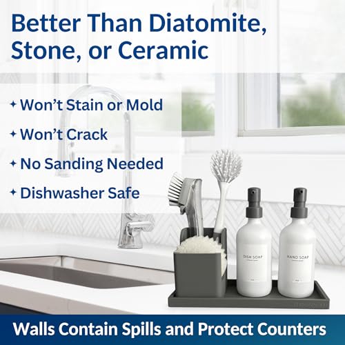 Silicone Countertop & Vanity Bathroom Tray (2 Count)