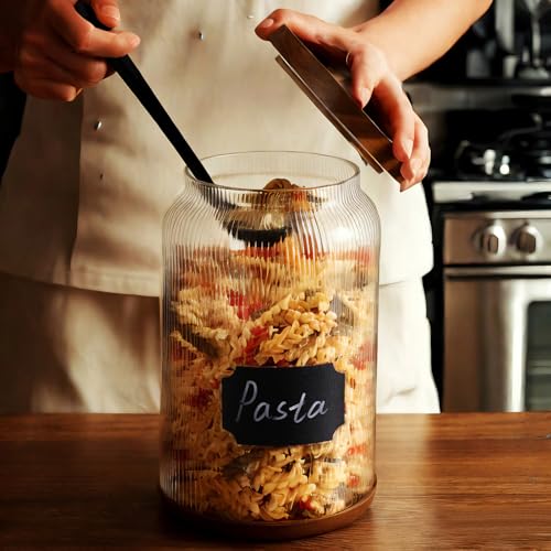 2 Pack Striped Borosilicate Glass Airtight Canisters