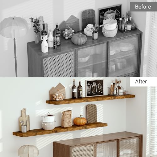 Deep Floating Shelves 72x12” Set of 1