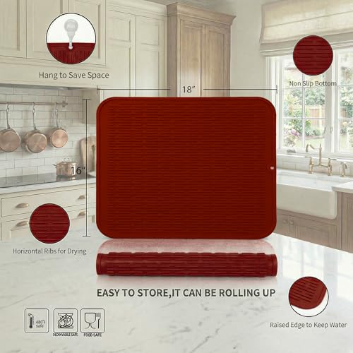 Silicone Dish Drying Mat for Multiple Usage