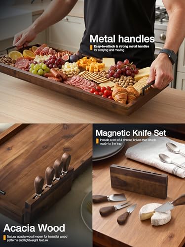 36" Acacia Large Charcuterie Boards for Party
