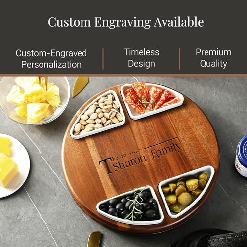 Upgraded Lazy Susan Cheese Cutting Board Set