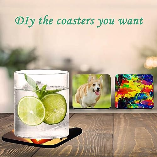 100 PCS Sublimation Blank Cup Coasters Bulk (100 Count)