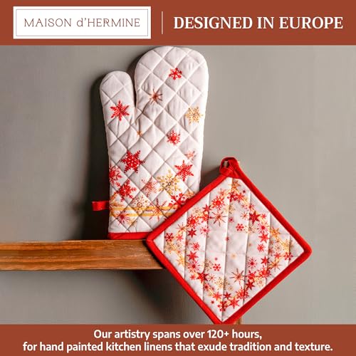 100% Cotton Oven Mitt & Pot Holder Set