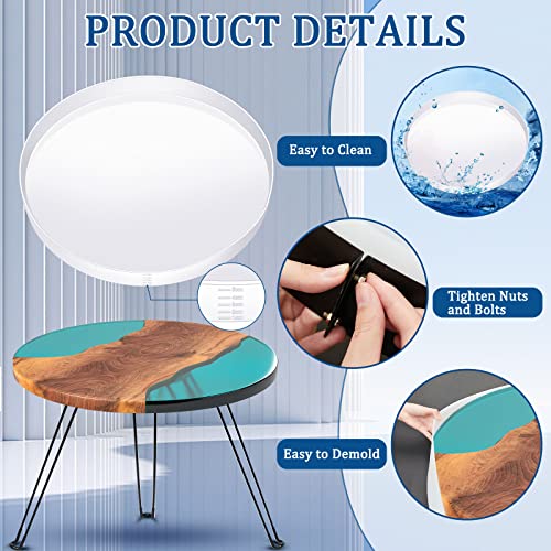 24 Inch Extra Large Resin Table Molds Round Epoxy Resin Molds Set with Metal Frame 3 Hairpin Legs for Table Epoxy Resin Table Mold Epoxy Table Mold for Charcuterie Board River Table DIY Art