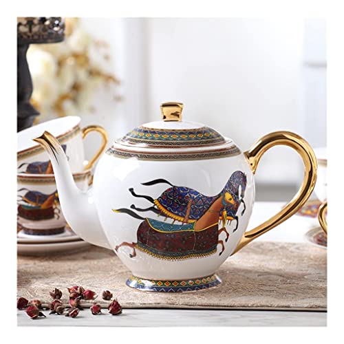 American Retro Horse Ritual Bone China Coffee Cup Saucer teapot Teacup Afternoon Tea Flower Tea Set Coffee Set Wedding Gift Gift Box