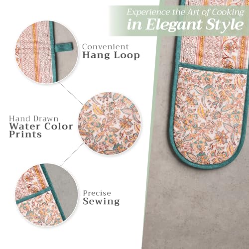 Double Oven Mitts 100% Cotton Double Oven Glove